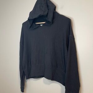 OFFLINE by Aerie Black Super Soft Hoodie Cropped Sweatshirt